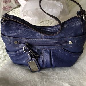 Authentic Tignanello royal blue! leather hobo /shoulder style. Satin int. EUC